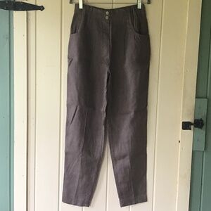 notPERFECTLINEN Taupe Linen Straight Leg Pants